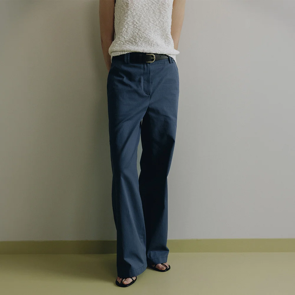 Wide Cinch-Back Cotton Pants SW6ML776_2color