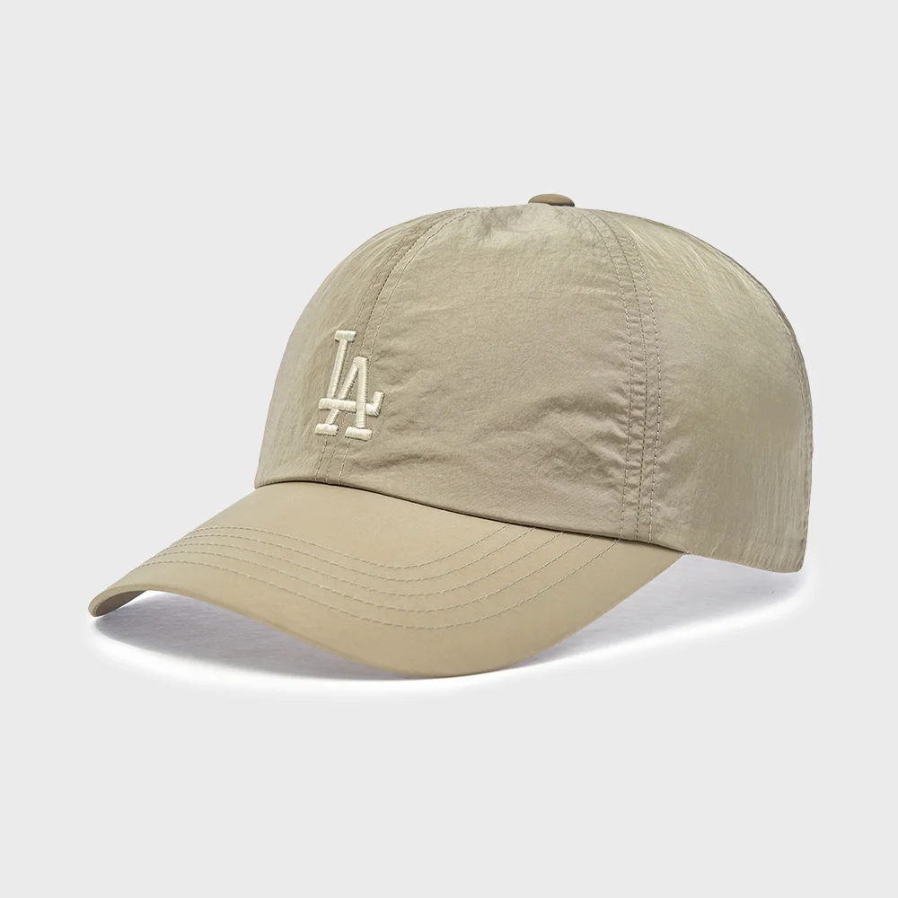 戶外機能風 輕量 尼龍 無結構 棒球帽 LA (D.Beige)