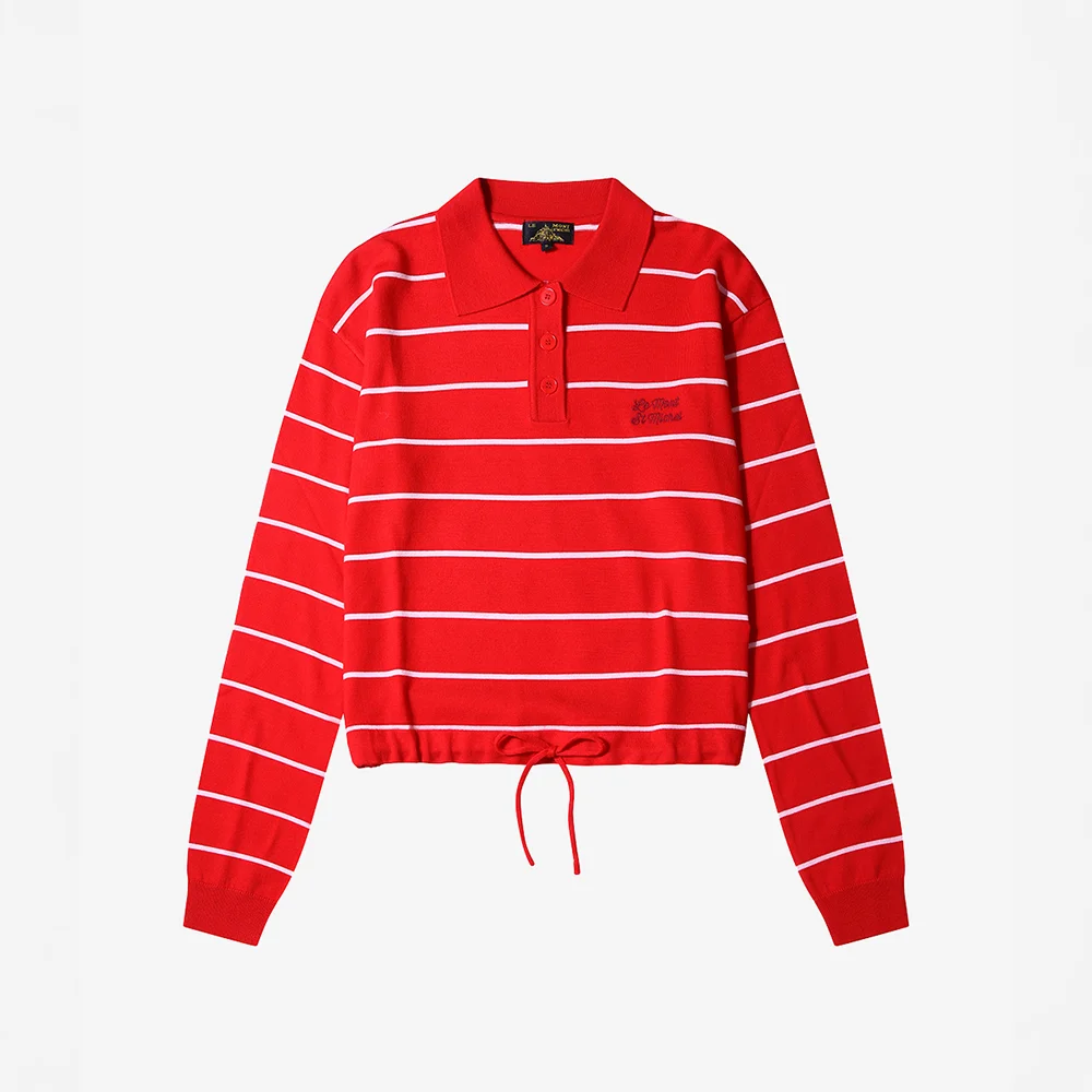 STESSY-STRIPED SWEATER-Red
