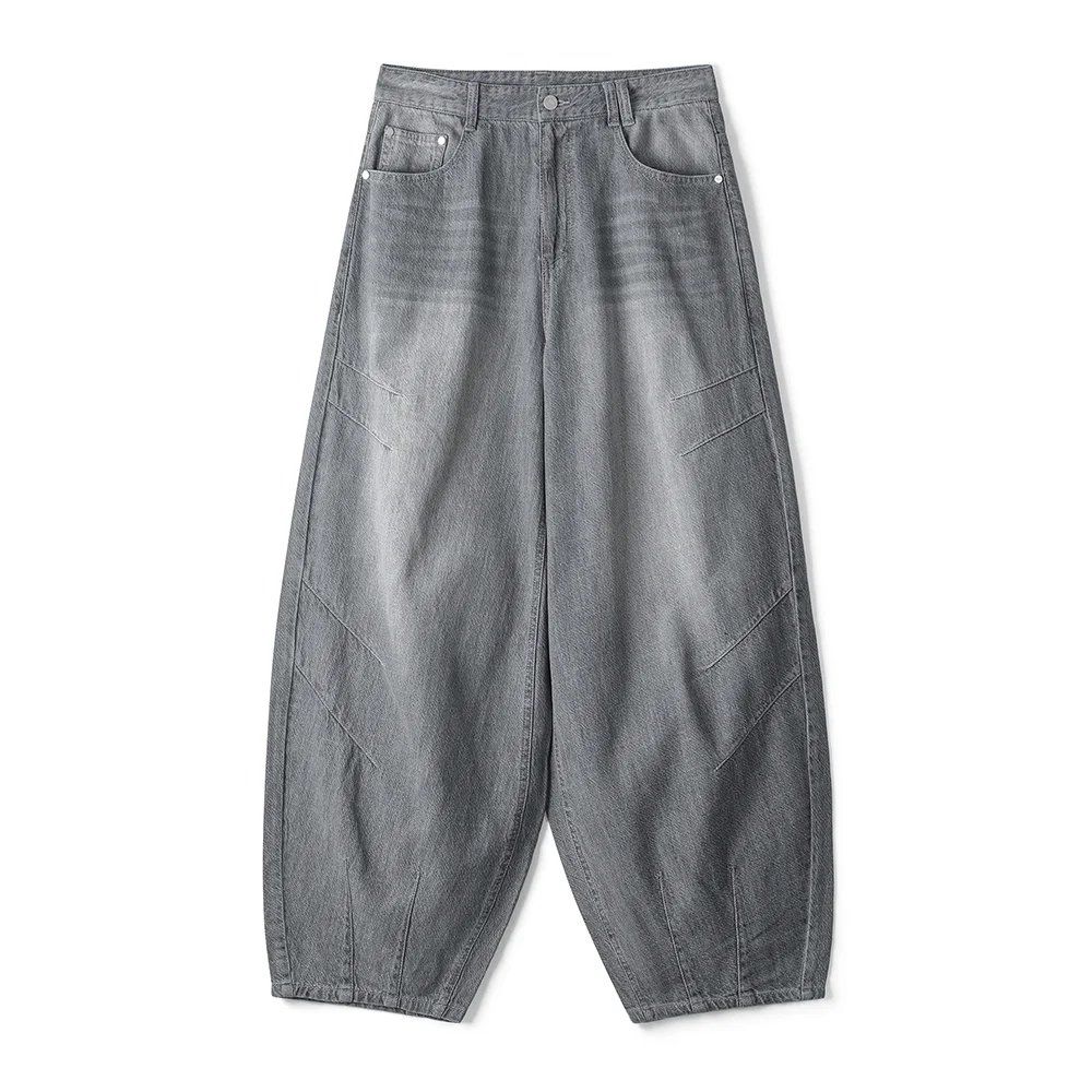 Linen Like Ballon Wide Jeans DCPT060Gray