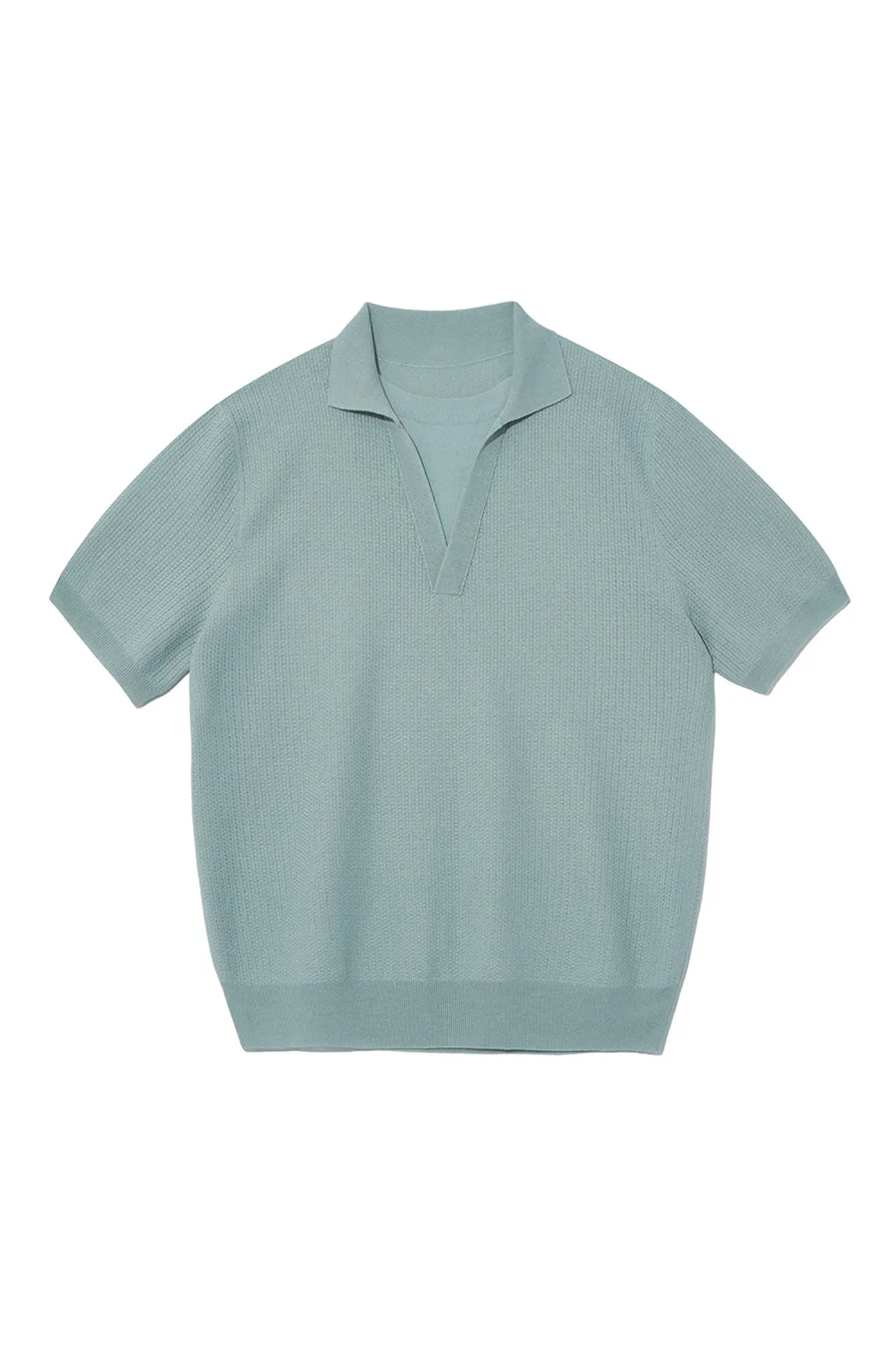 LAYERED NECK KNIT POLO