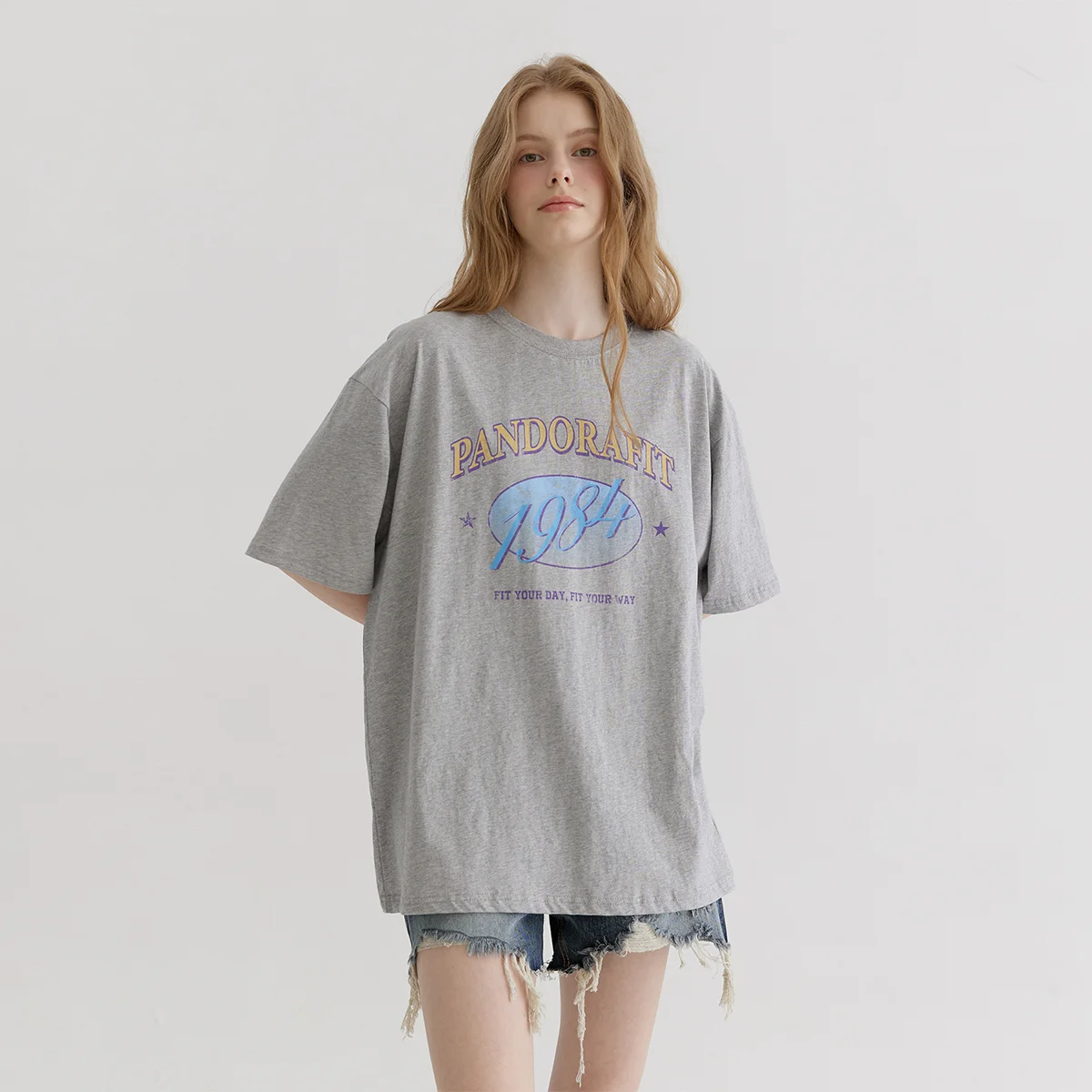 1984 Vintage Crack T-shirts (melange gray)