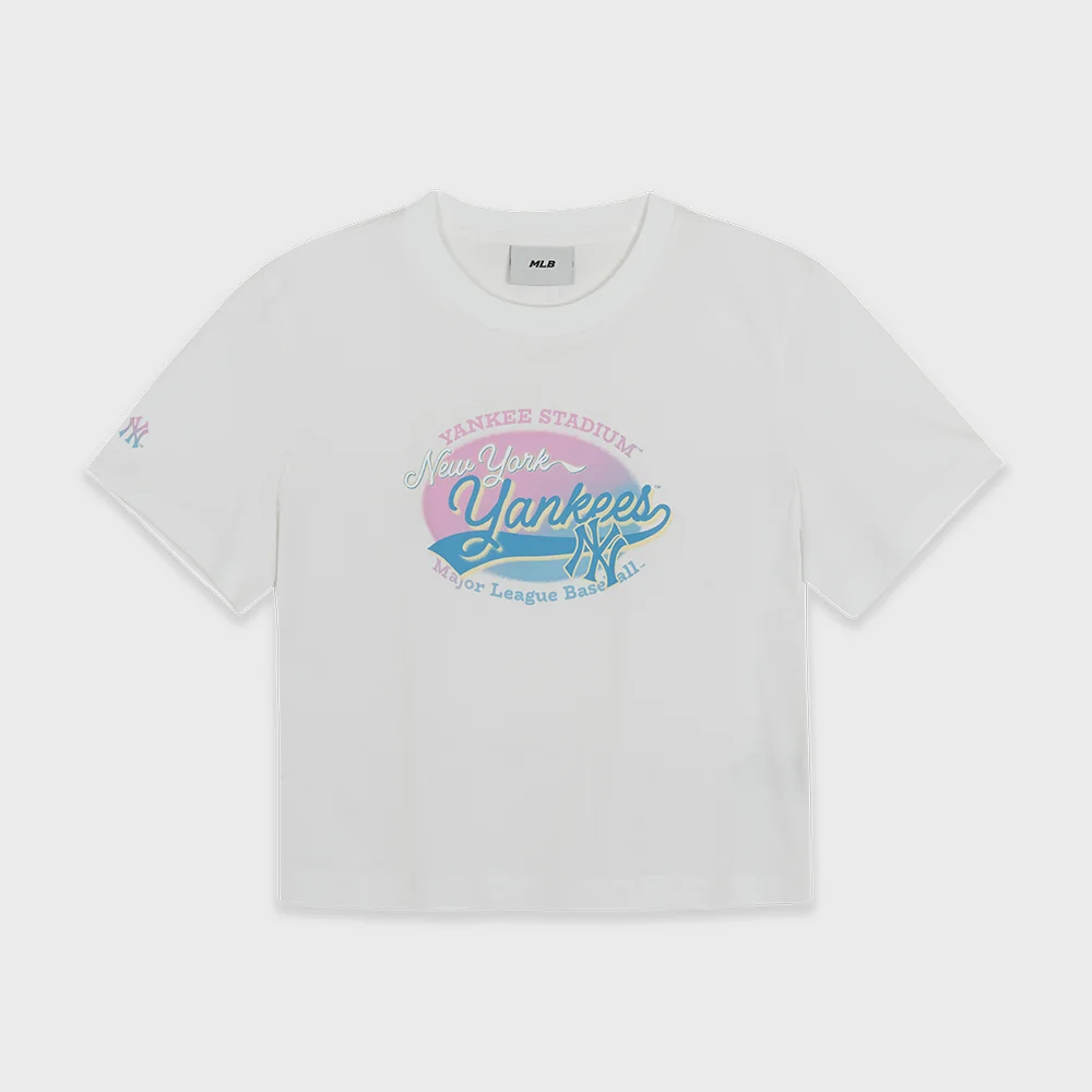 女裝 夏季 復古 圖案 短袖 T恤 NY (White)