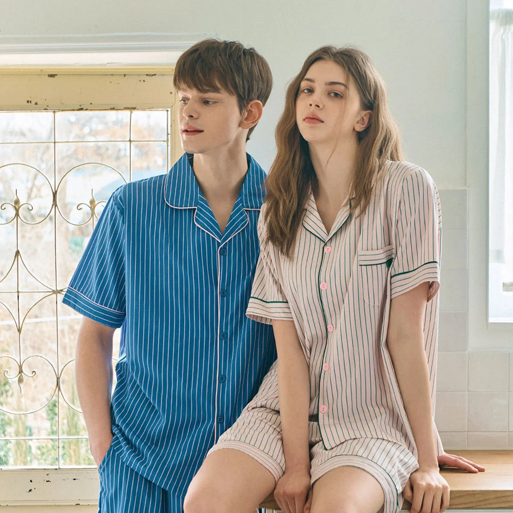 Amore 絲滑肌膚感 短袖 睡衣 上下套裝 2colors