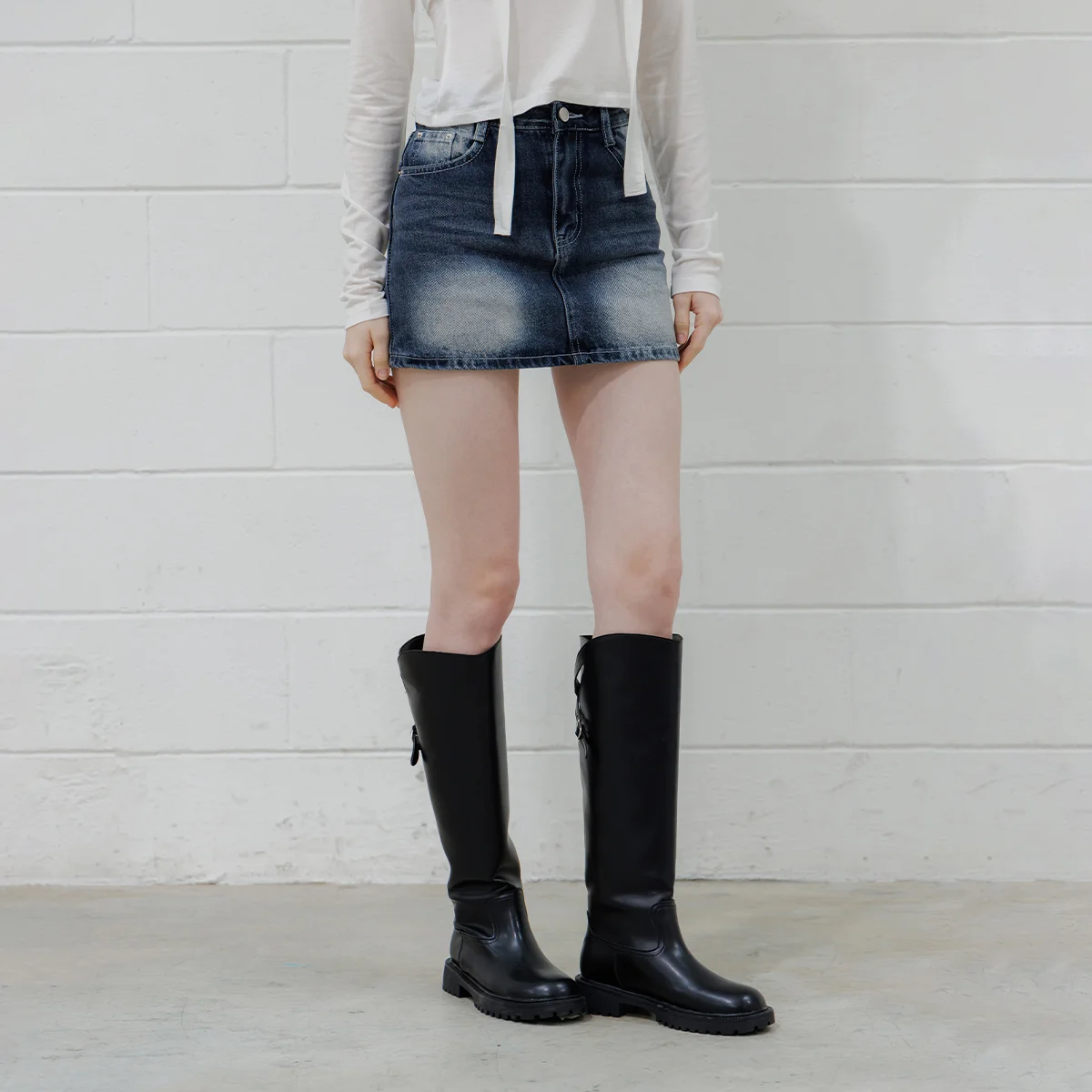Wash Denim Skirt