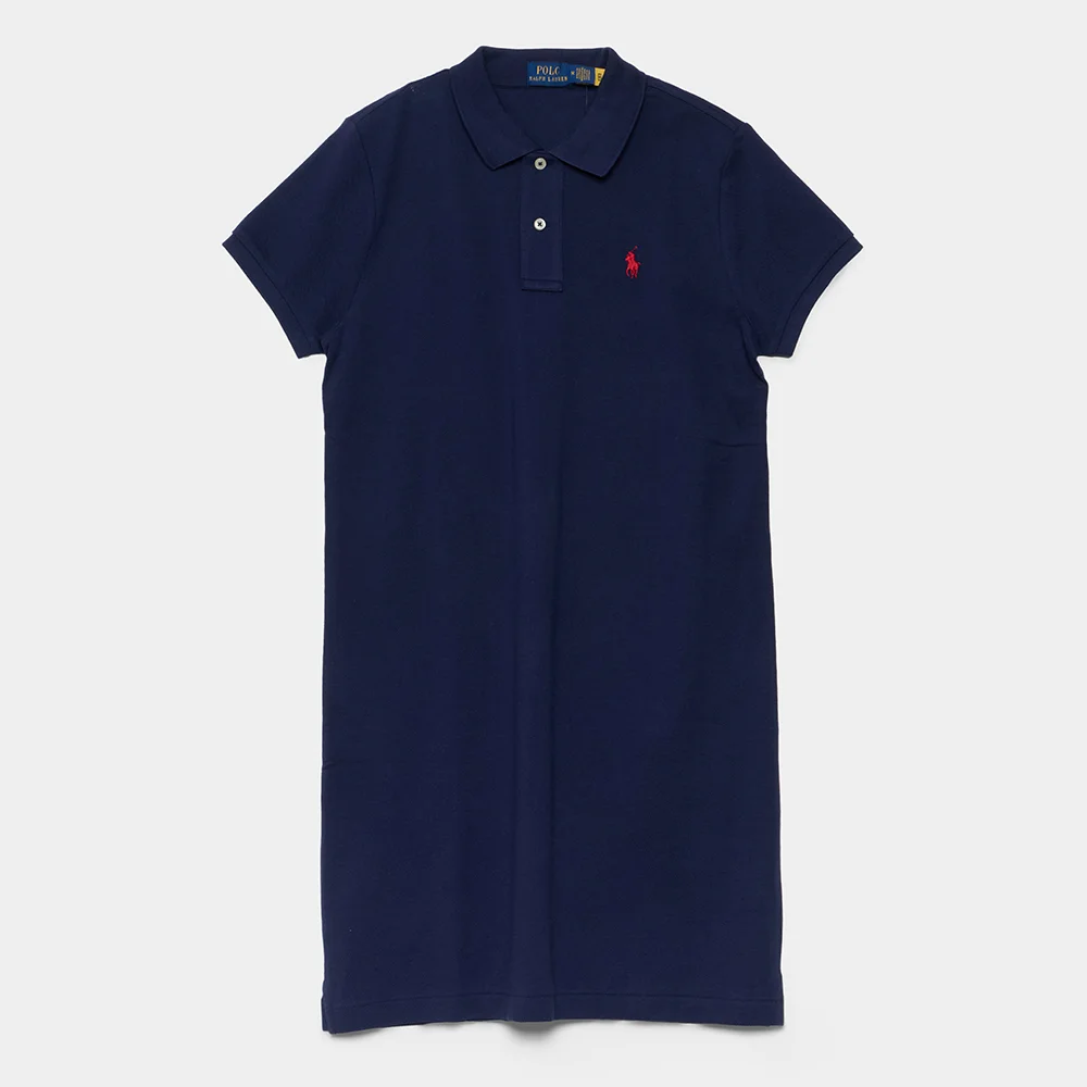 純棉 網眼 Polo 連身裙 (BLUE)