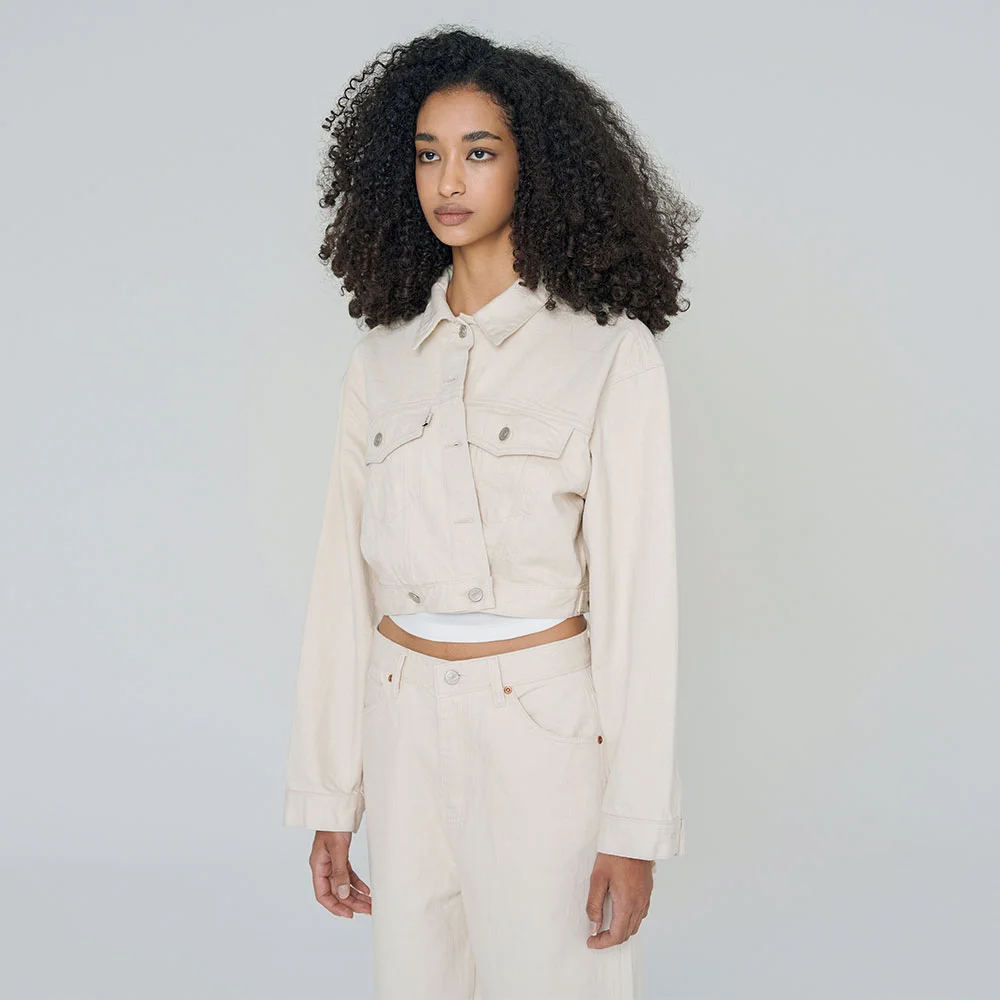 ORGANIC TRUCKER JACKET ECRU