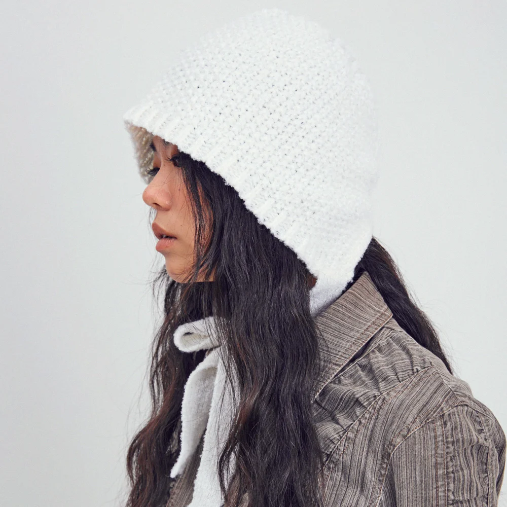 WAFFLE WHITE BONNET HAT