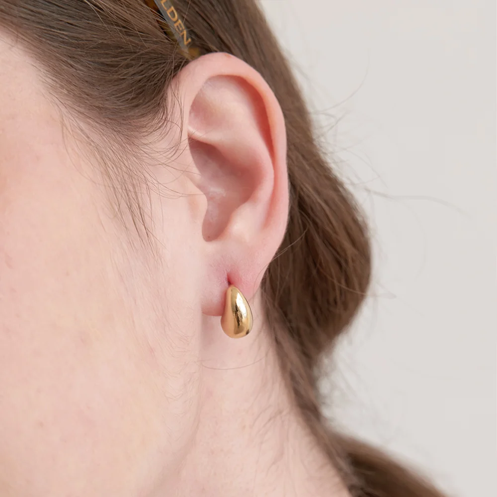mini polka dots point earrings (E046_gold)