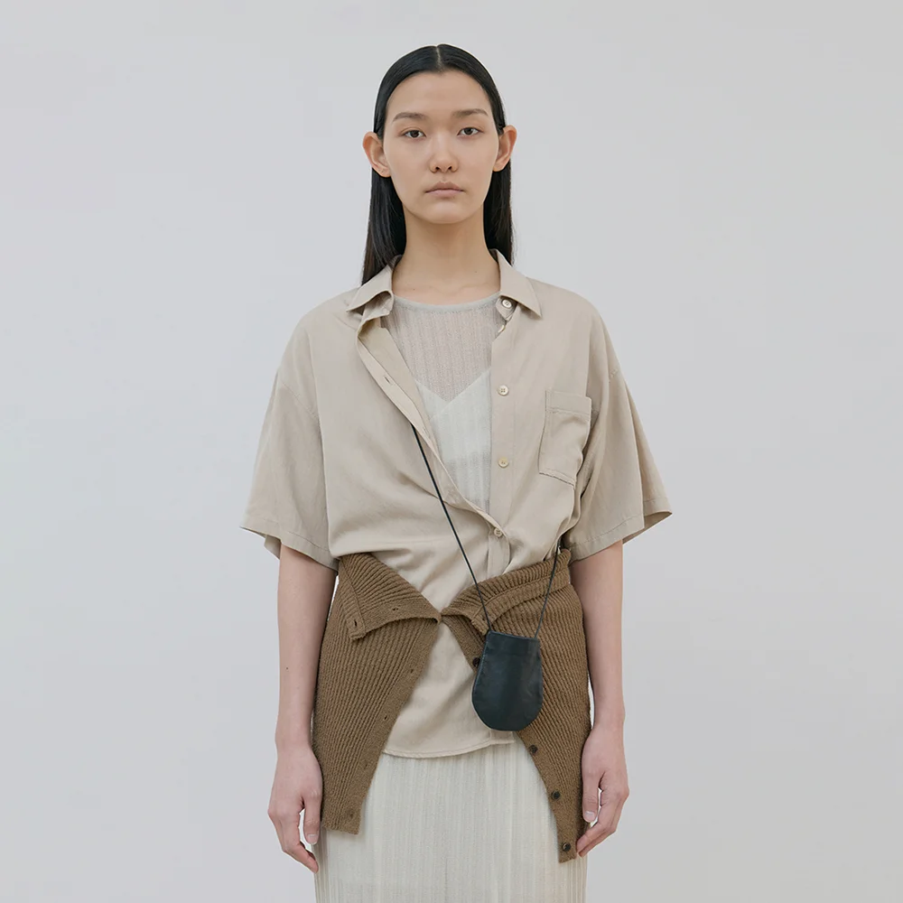 Knit Button Bustier (soil khaki)