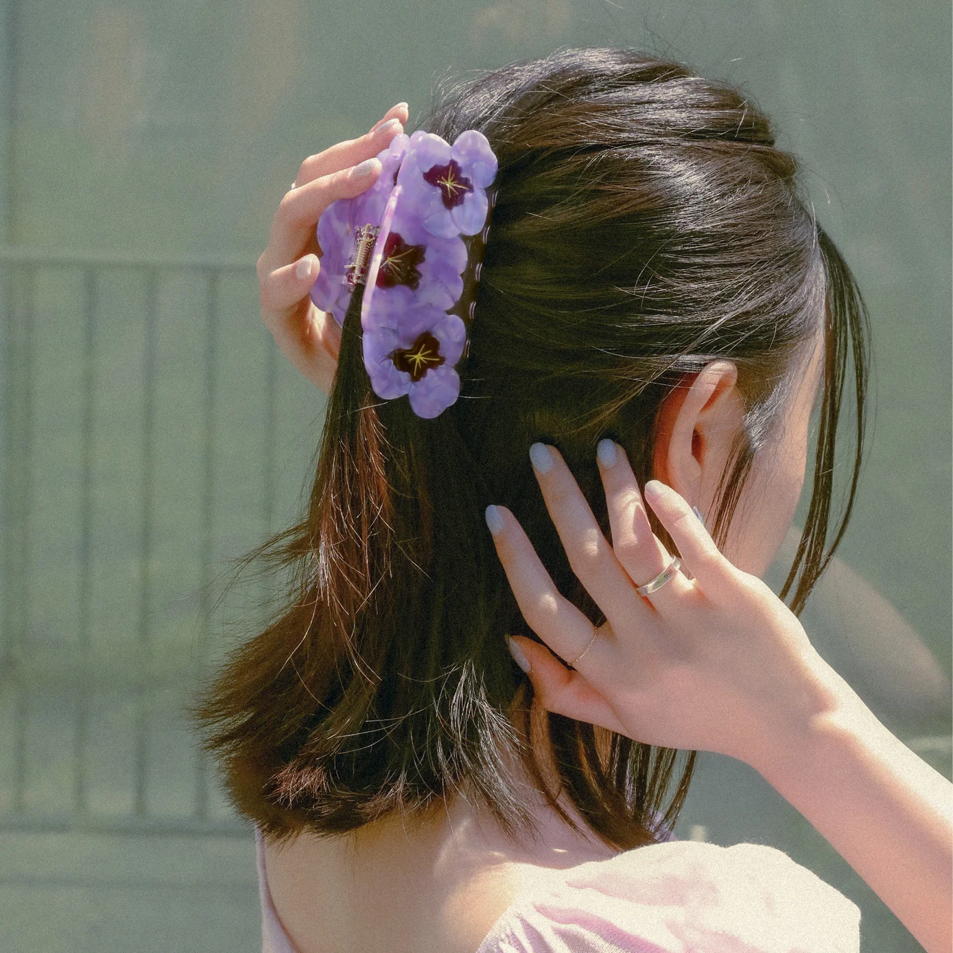 Trio Pansies Hair Claw