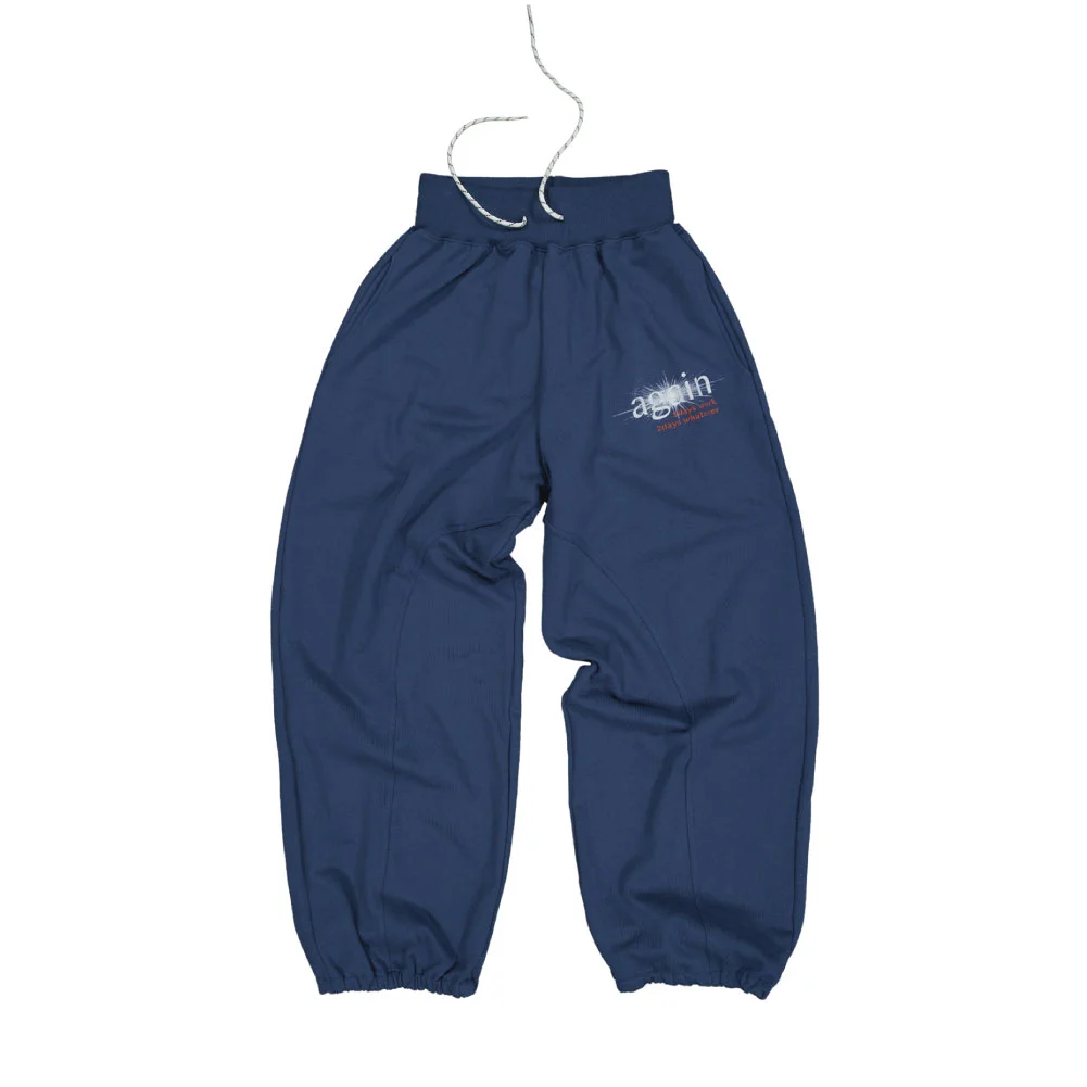 AGAIN HEAVY SWEAT PANTS-BLUE