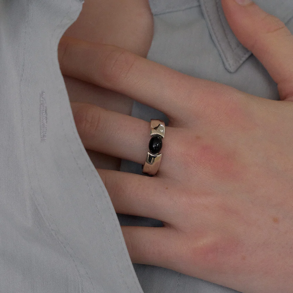 925silver STONE BOLD RING_ONYX