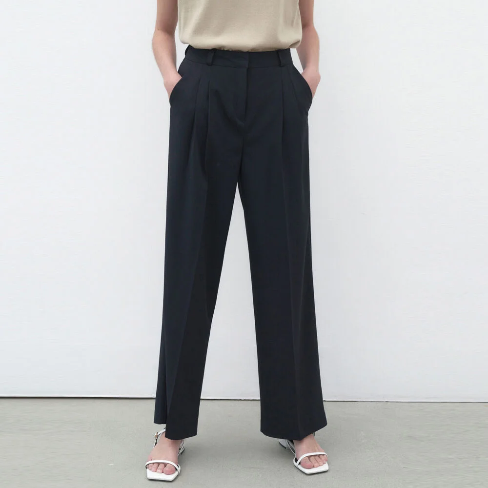 APRICITY WIDE SLACKS_NAVY