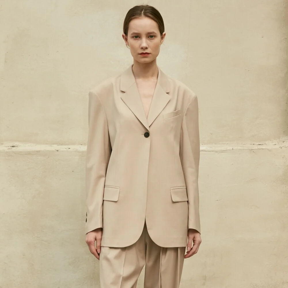 Jacket Single Button Beige