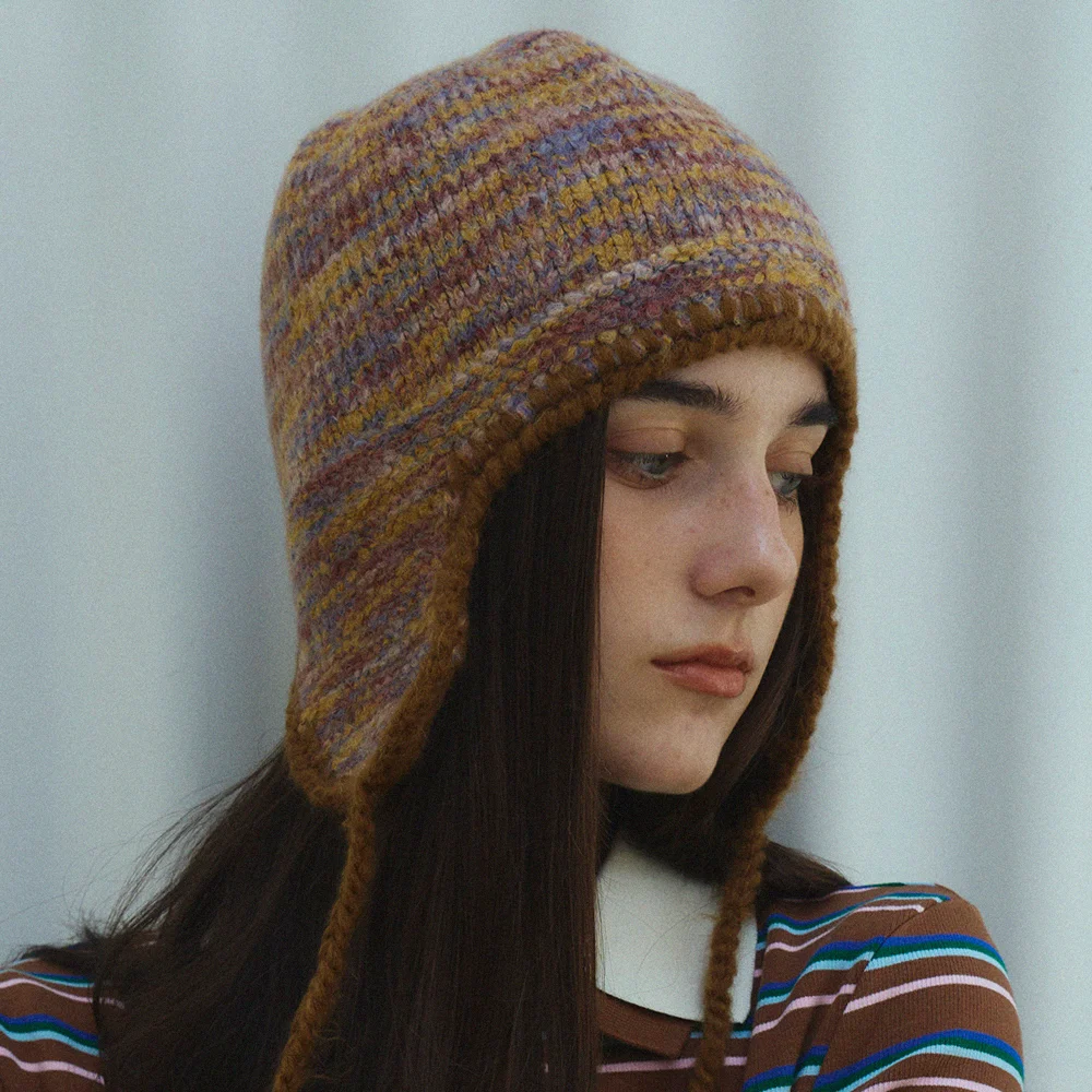 Colormix knit earflap_3color