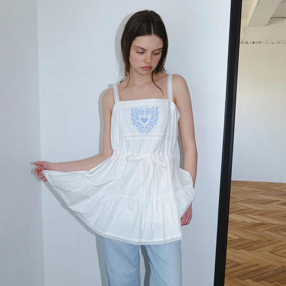 Daisy stitch mini one-piece_ivory