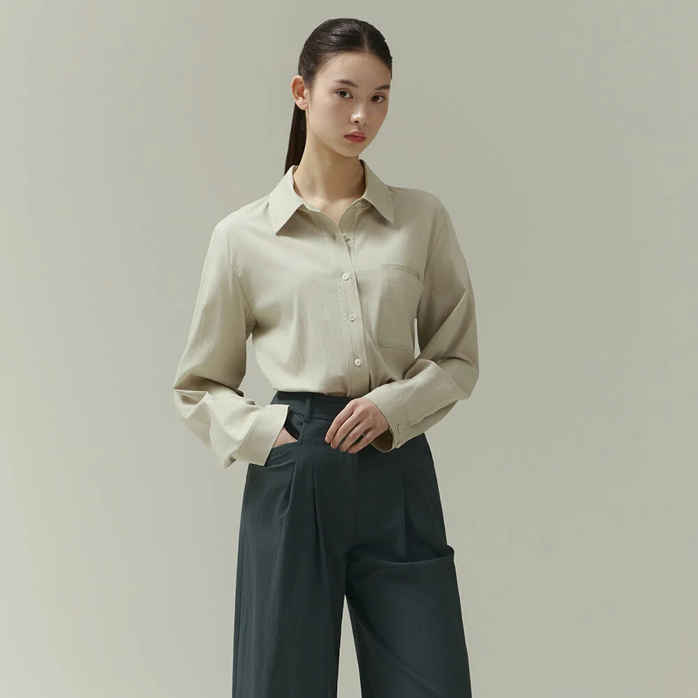 it MICHA 鈕扣 提升 寬鬆版型 襯衫 ITP3WBL300_2colors