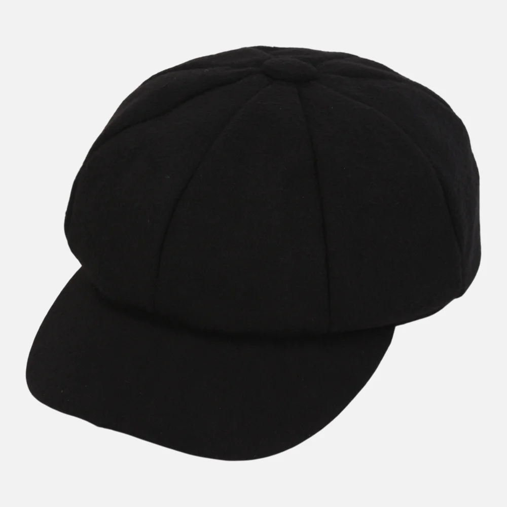 Hard Wool Black Newsboy Cap 報童帽