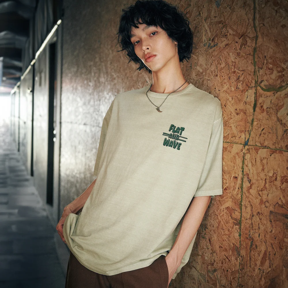 Kaii Pigment Dyeing T-shirt Biege