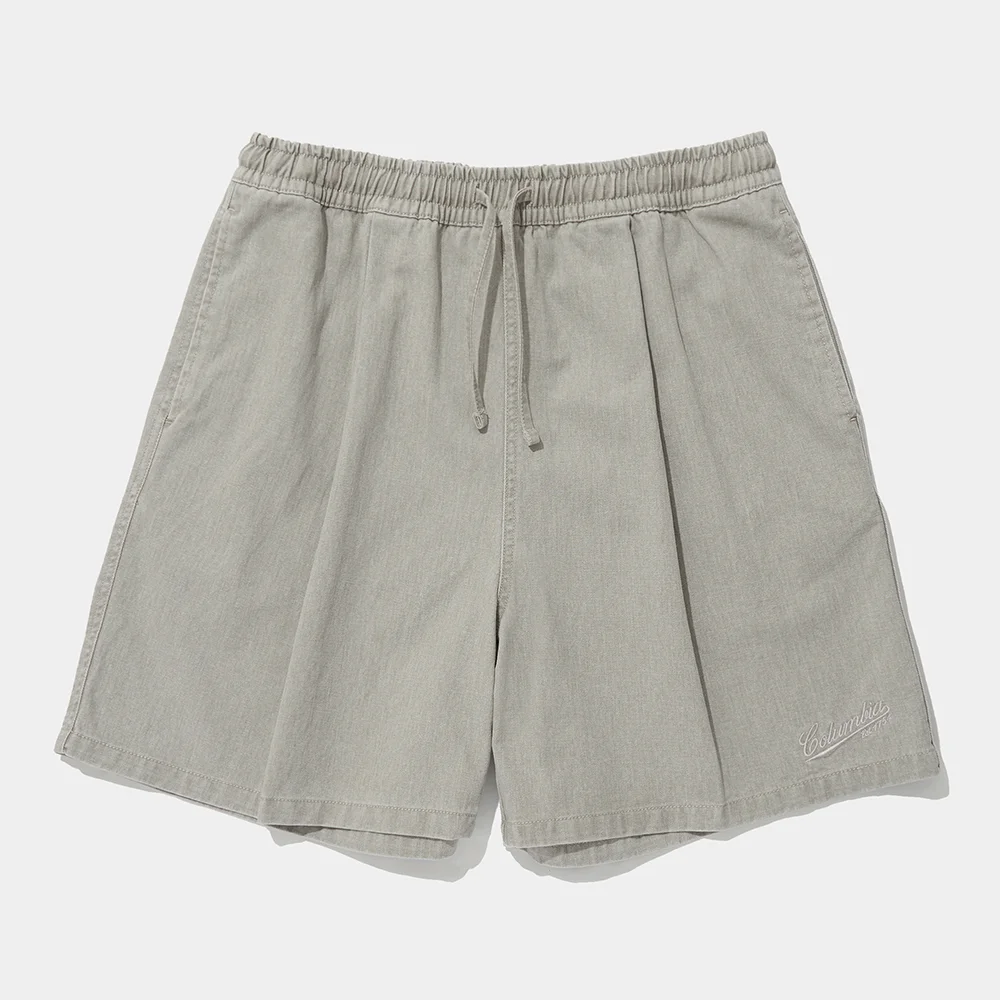 TAIL LOGO PINTUCK WASHED TWILL SHORTS PANTS_GRAY