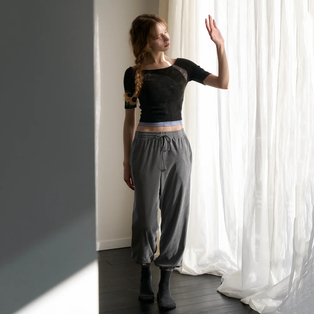 Peachy Relaxed Lib Pants - Cozy Melange