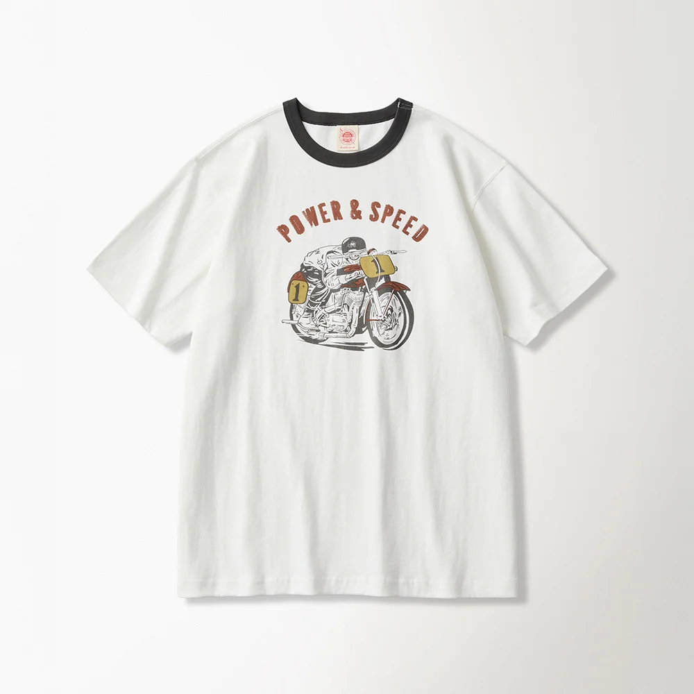 Retro Motorcycle Graphic Tee White