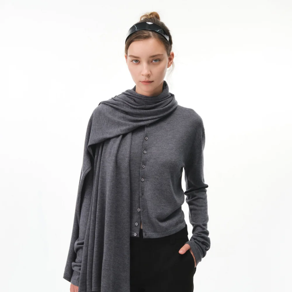 CALEN CARDIGAN (MELANGE GRAY)