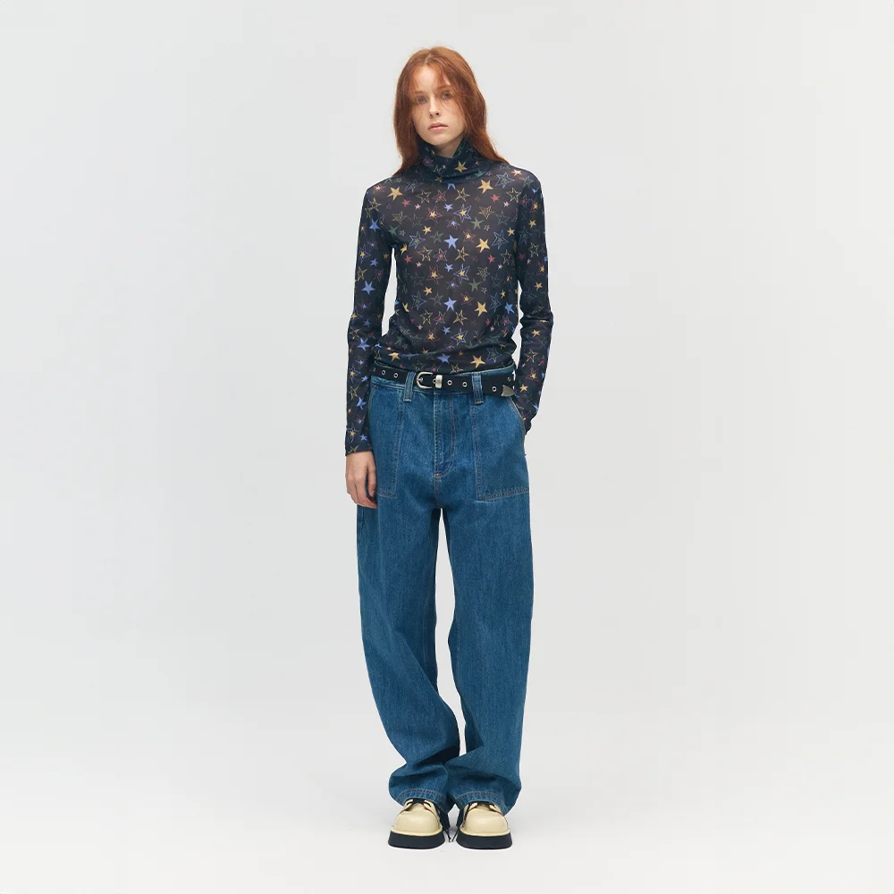 STITCH RELAXED WIDE JEANS_blue