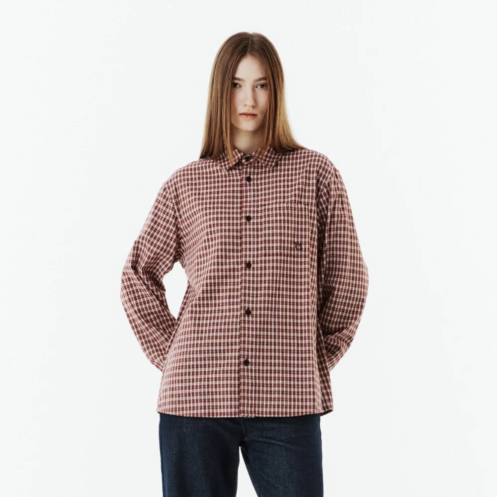 CHECK SHIRT - BURGUNDY (P263USH401)
