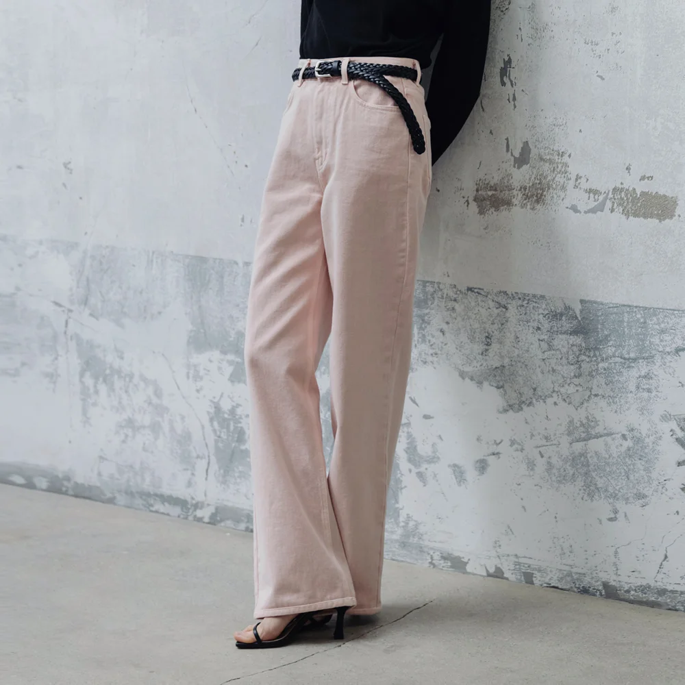 Dying long denim (light pink)