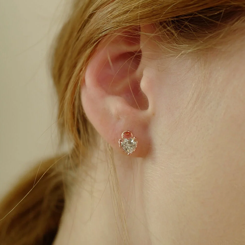 crystal love lock earring