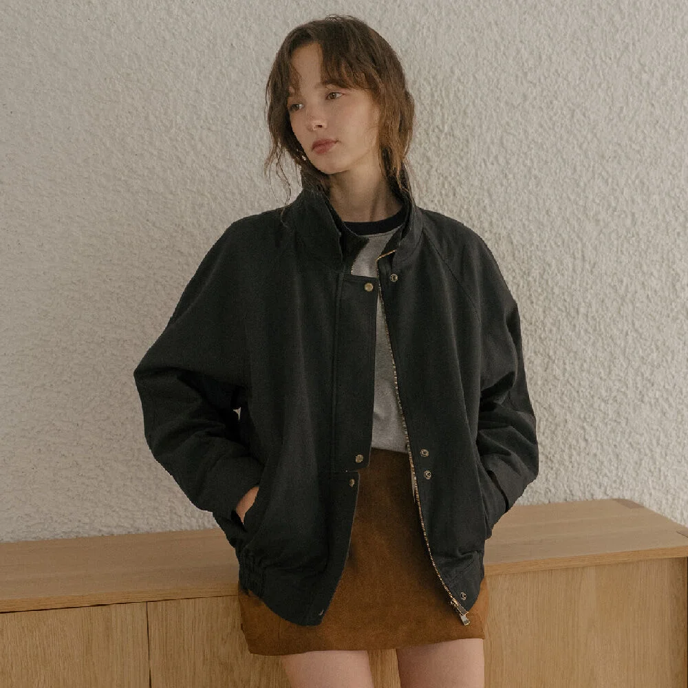 2way double collar jumper _Navy