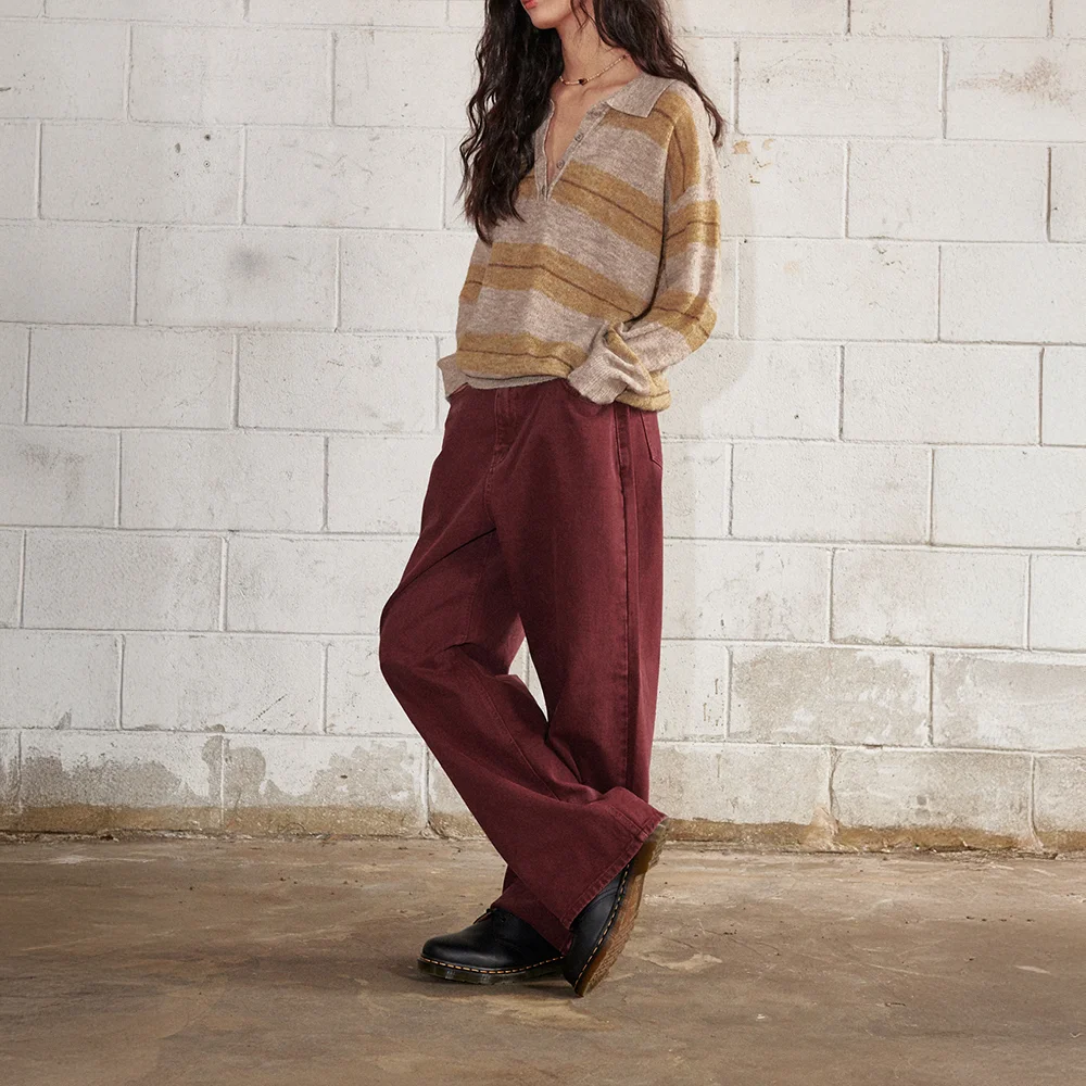 Kainda Pigment Loosefit Pants Burgundy