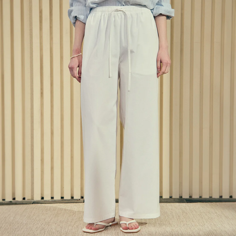 Comfort Cotton Banding Pants - Off White