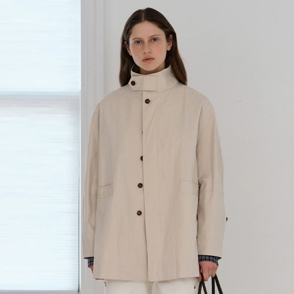 MILO HALF TRENCH COAT (LIGHT BEIGE)