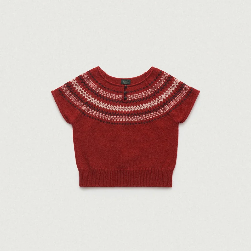 Coline Jacquard Half Knit_Red
