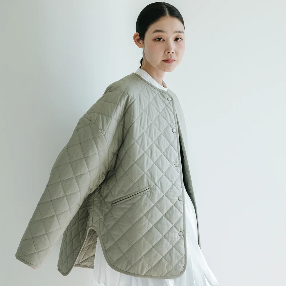 Quilting Over Fit Green Jumper
