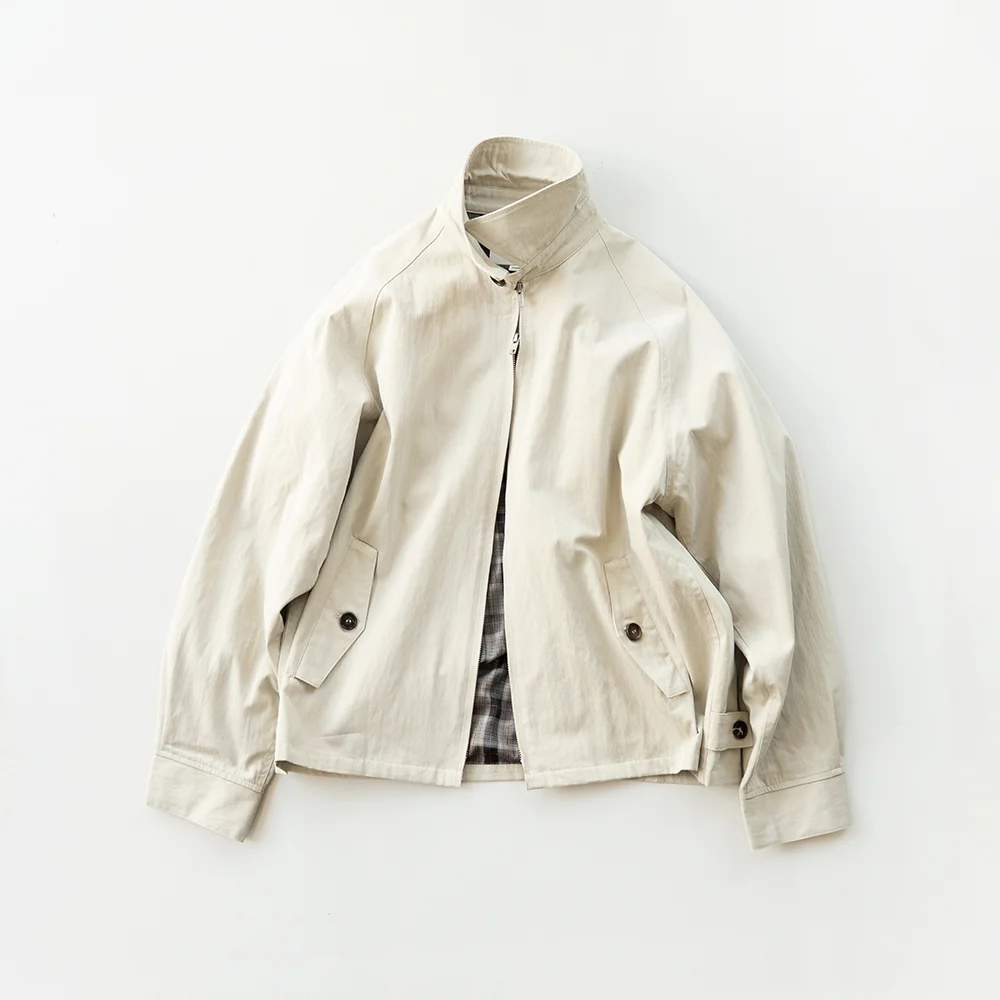 Glen Cotton Drizzler Jacket (Beige)