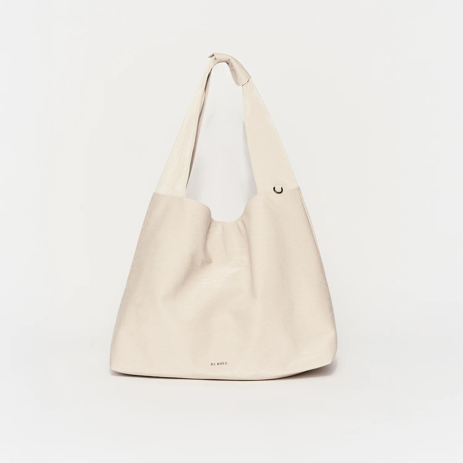 LEATHER SHOPPER BAG CREAM