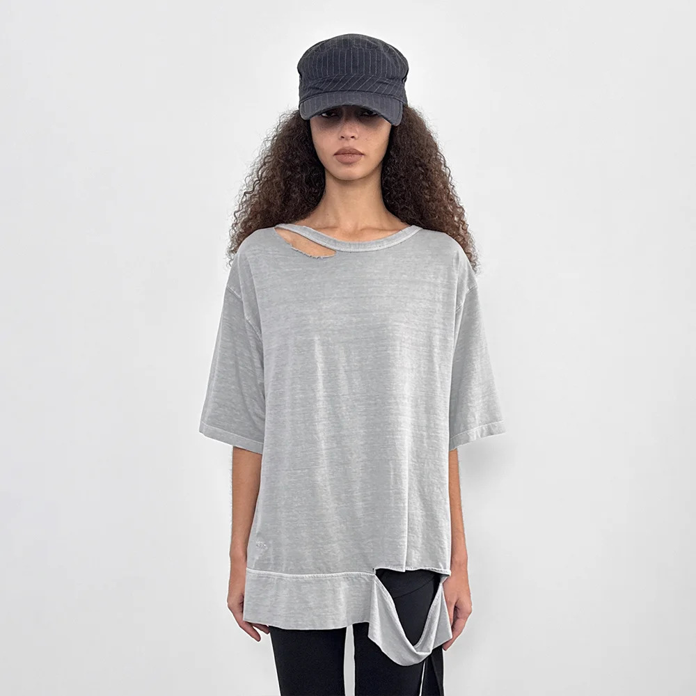 Overfit Washed Tee_Light grey