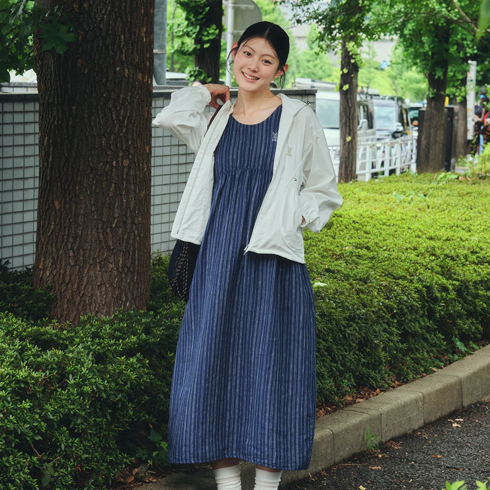 女裝) Masa 條紋 連衣裙(BLUE)