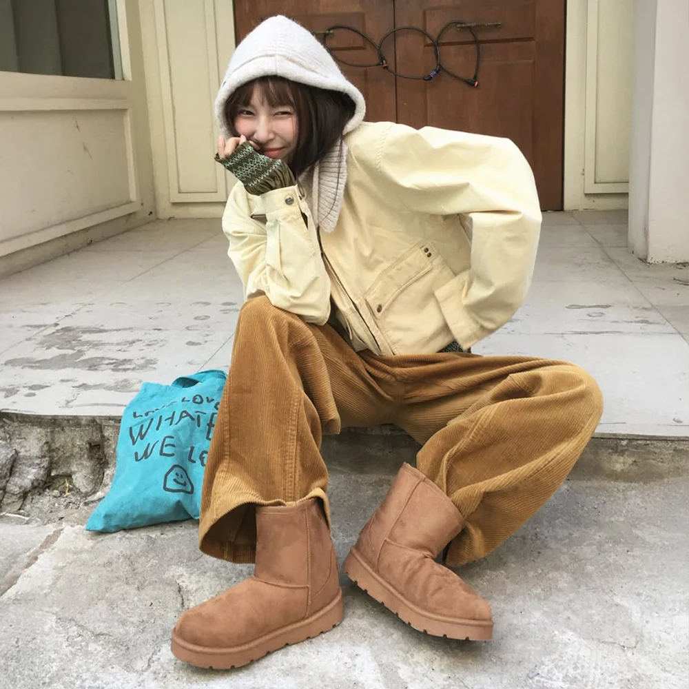 冬季靴 Eto 經典 麂皮 防寒 毛絨 中筒 UGG 靴子_4color