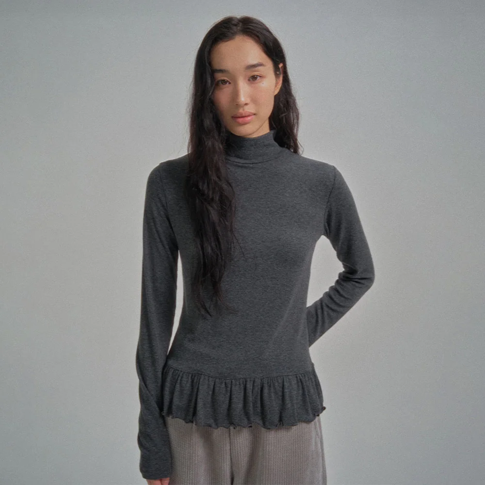COON FRILL TURTLE TEE_CHARCOAL
