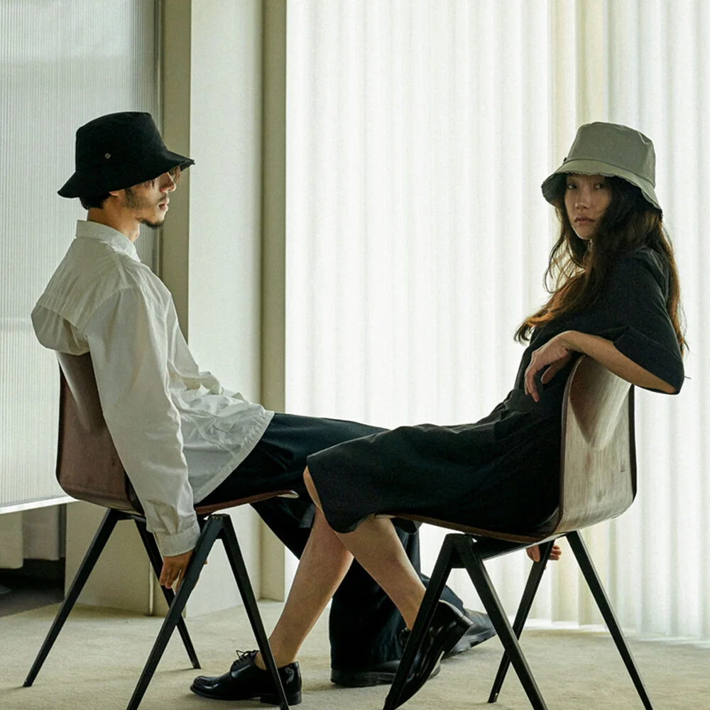 Layered bucket hat_black (unisex)