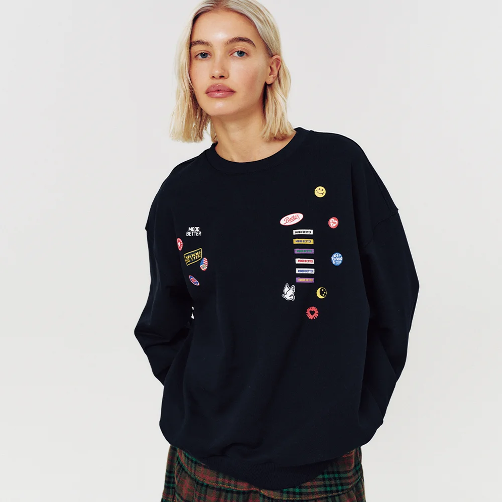 PATCH GRAPHIC SWEATSHIRT BLACK