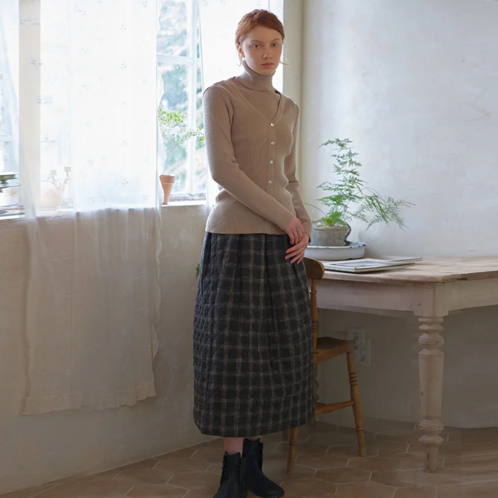 flat ribbed cardigan