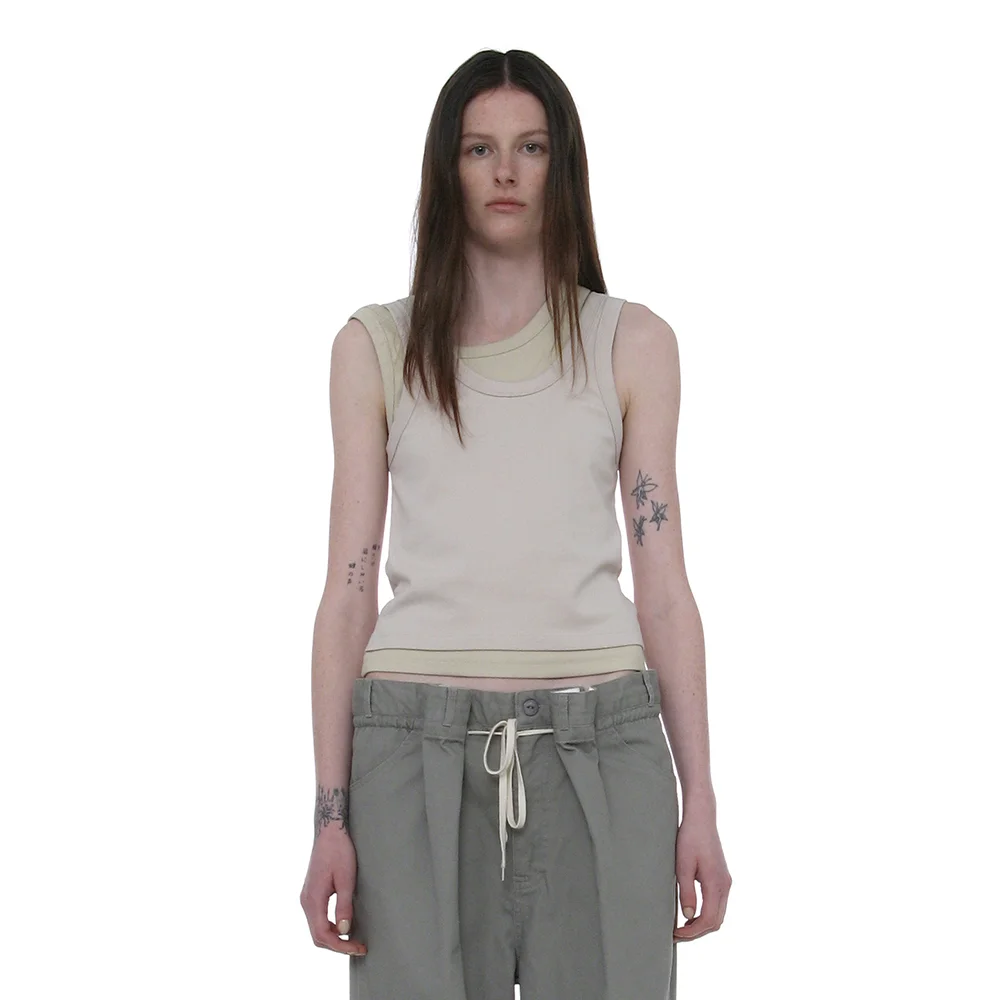 OVERLAY SLEEVELESS_ECRU