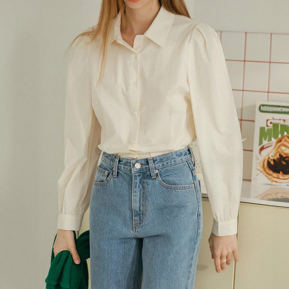 Lena puff shirt (Light yellow)