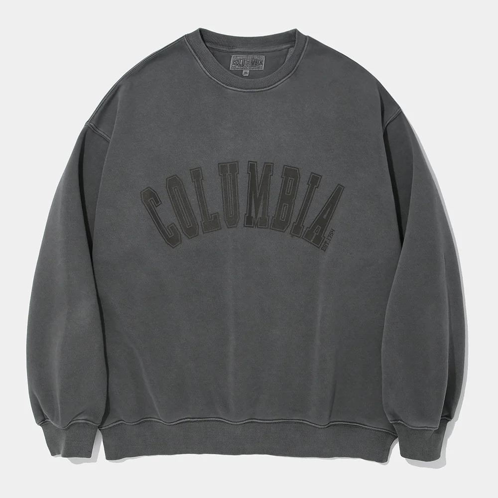 CU ARCH LOGO DYED FLEECE SWEAT SHIRT_CHARCOAL